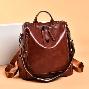 

Bag Vintage Backpack 2020 New Arrivals Fashion Designer Luxury Female Women's Leather Unique Soft Pu College Small for Ladies