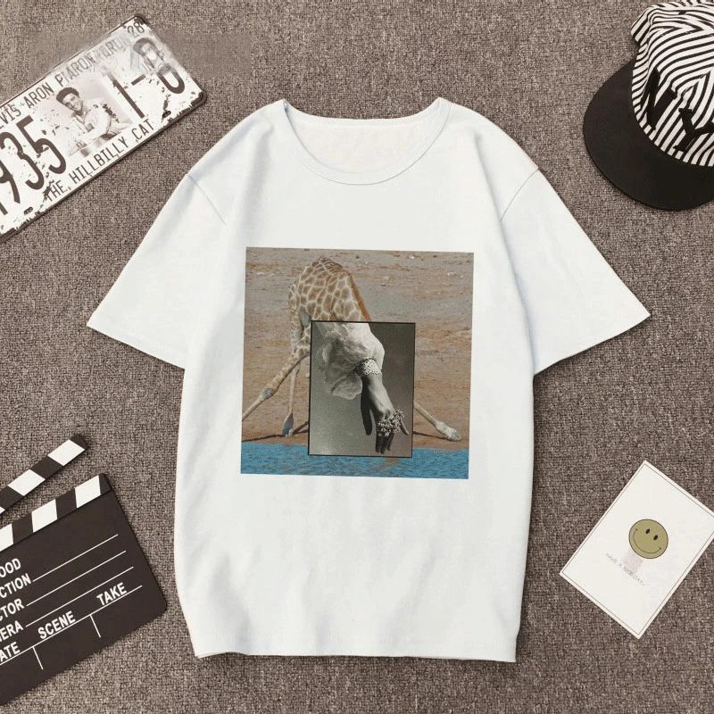 TShirts Women Picture T-Shirt Summer Tops Kawaii Printing Series Short-sleeved white tShirt Streetwear Oversize Top tee Clothes
