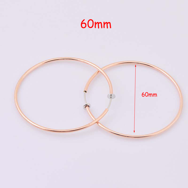 Diameter 2/4/6cm Ear Clips Rings Punk Women Non-Pierced Hoop Earrings Houndstooth Goth Fake Clip-On Circle Earrings Jewelry
