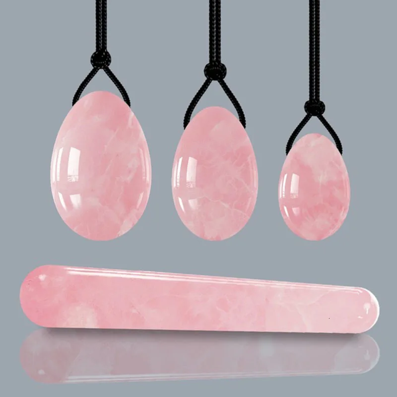 Pink egg set Yoni Egg Set Vaginal Tightening Natural Jade Yoni Eggs Women Kegel Exerciser Maternity Vaginal Massage Yoni Wand Drop Shipping - Цвет: Pink egg set