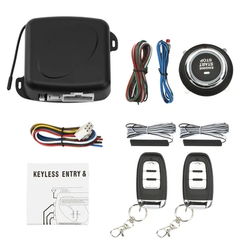 Car Alarm Remote Control Car Keyless Entry Engine Start Alarm System Push Button Remote Starter Stop Auto universal car alarm system driving security push button engine start rfid lock ignition starter with remote keyless entry system