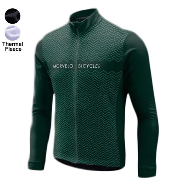 Morvelo мужские зимние термальные флисовые велосипедные Джерси Набор теплая куртка suitMTB Велосипедный спорт велосипедная одежда - Цвет: Красный