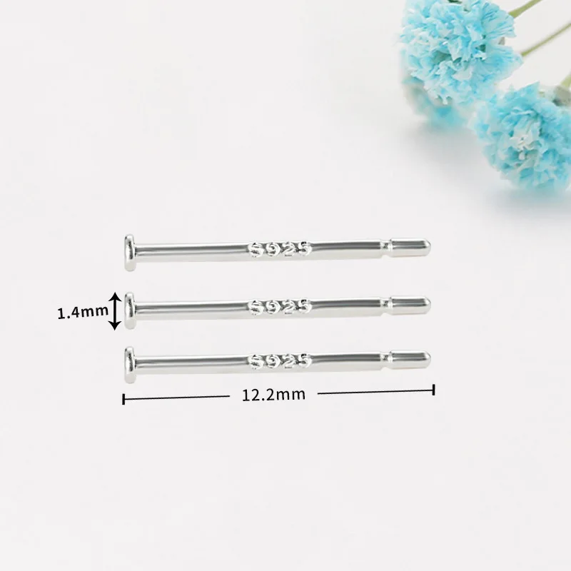 100 개/몫 Carven 925 은 12 미리메터 길이 빈 Earring 핀 Needle 와 1.5 미리메터 Flat Head 대 한 DIY Earring 보석 만들기 find