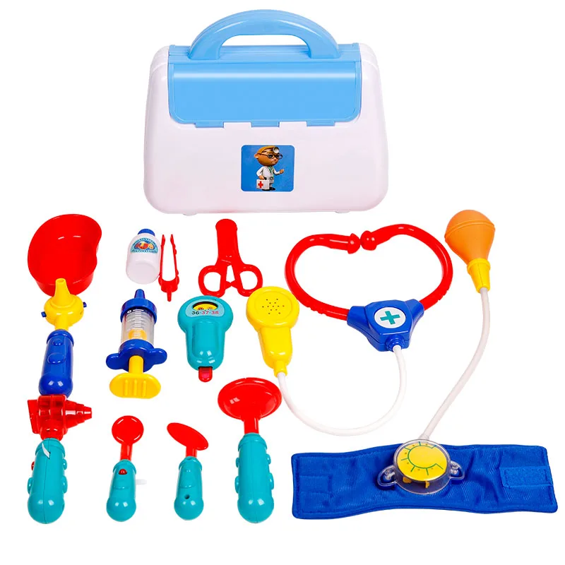 

Children Plastic Medical Kits with Handy Carrying Case Pretend Play/Kids Wooden Doctor and Nurse Set with Stethoscope Gift