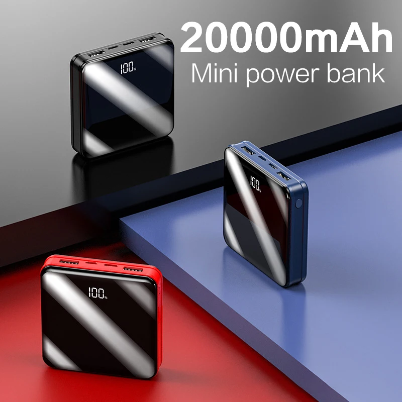 Mini Power Bank 20000mAh Portable Fast Charging Powerbank Dual USB PoverBank External Battery Charger For Xiaomi Mi Redmi iPhone Mini Power Bank 20000mAh Portable Fast Charging Powerbank Dual USB PoverBank External Battery Charger For Xiaomi Mi Redmi iPhone