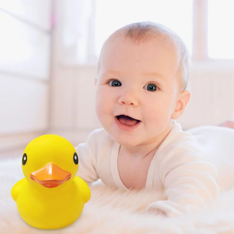 2pcs Cute Baby rattle Bath toys Squeeze animal Rubber toy duck BB Bathing water toy Race 3