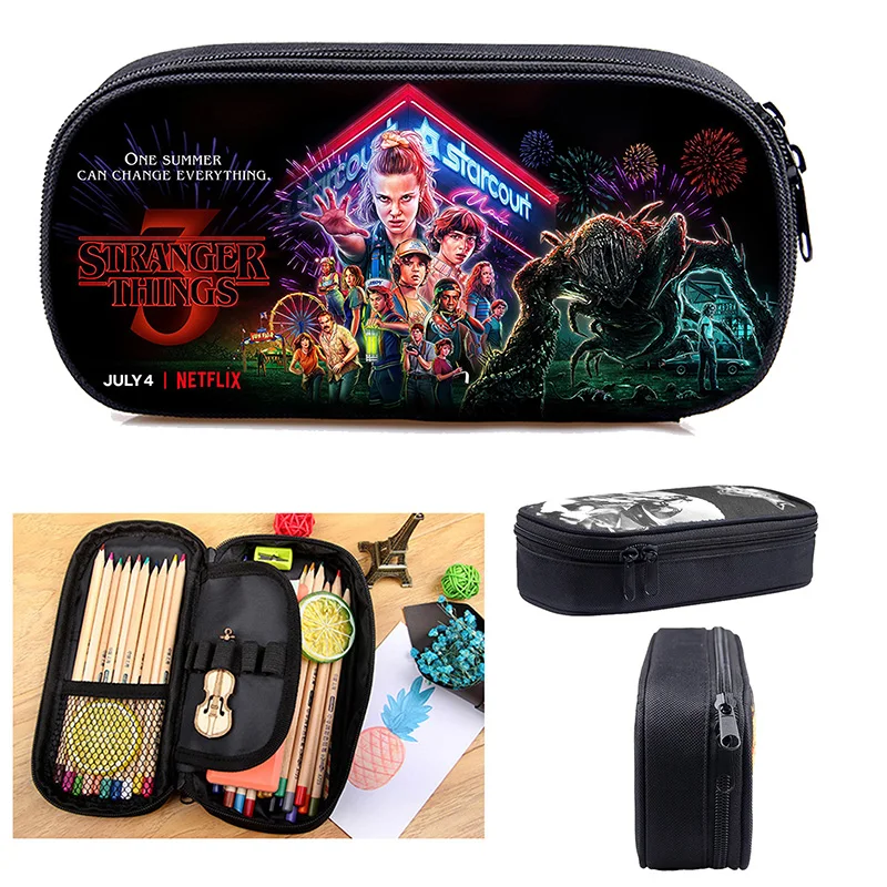 Stranger Things Pencil Case Makeup Box for School Bags for Teenage