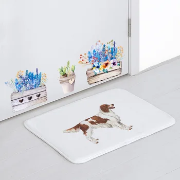 

Simple And Lovely Floor Mats Home Decoration Cartoon Non-Slip Coral Fleece Kitchen Mat Dachshund Shih Tzu Dog 50*80Cm Carpet