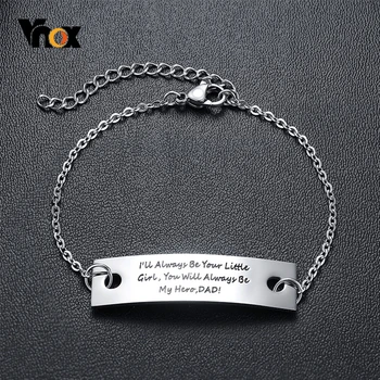 

Vnox To Dad Inspiration Quotes Bracelets for Men Stainless Steel Link Chain Bracelets Thanksgiving Gift to Father