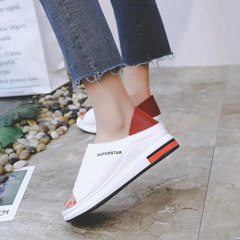 

Large Size Sandals Women's 2019 Spring Summer New Style WOMEN'S Shoes Students Versatile Korean-style Flat Beach Casual Sandals