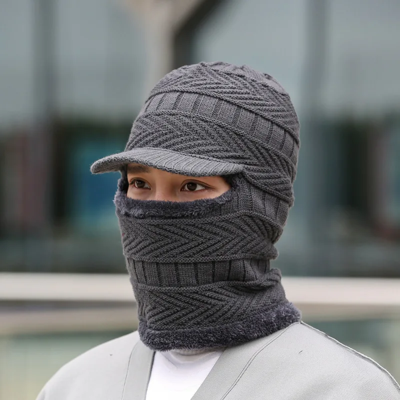 Мужская зимняя шапка, Балаклава, вязаная шапка и шапка для мальчиков ...