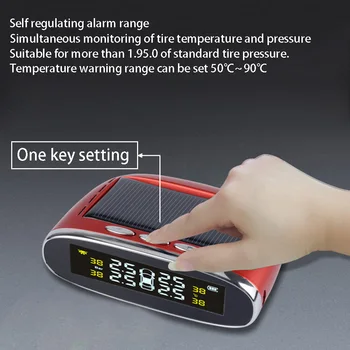 

TPMS-068 Real-time Alarm Universal Portable Sensors Wireless Tire Pressure Monitor Systems Auto Car Solar Powered