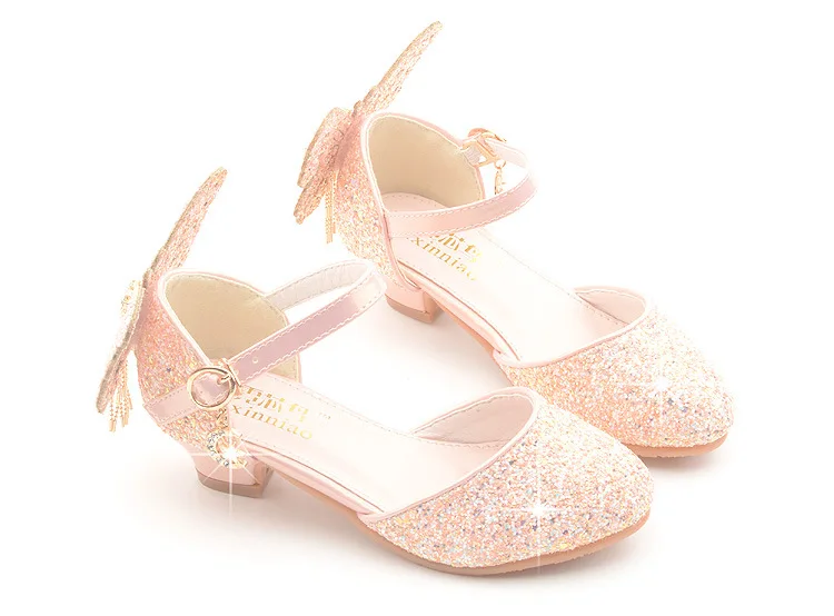 Vestidos de fiesta de noche свадебное платье Вечерние Bchaussure enfant fille блестящие галстук бабочка туфли принцессы для девочек