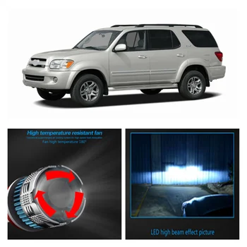 

NEW Mini2 High Power COB LED Headlight H4 9003 HB2 Kit Low Beam Bulbs For 2001-2007 Toyota Sequoia White Car High Light Headlamp