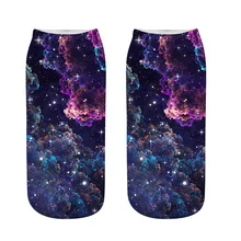 Новая мода, звездное небо, Осень-зима, Ретро стиль, для женщин, личность, 3D, носки для женщин и мужчин, кавайные, по щиколотку, Calcetines, счастливые, забавные носки