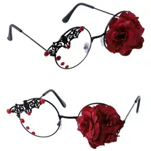 Новые паровые готические очки винтажные панк летучая мышь очки с розами рамка темные аксессуары для Хэллоуина