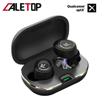 

CALETOP Bluetooth 5.0 Earphone QCC 3020 Earphone support Aptx Noise Reduction Earbuds Sports Headphone with 500mAh Charging Case