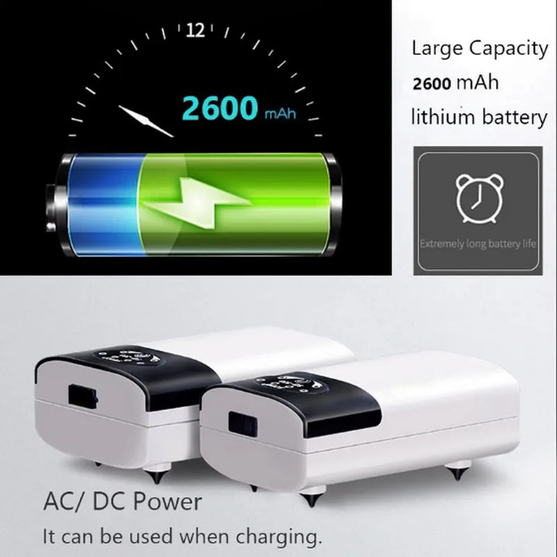 Aquarium Air Pump Dual Air Stone USB Charging Portable