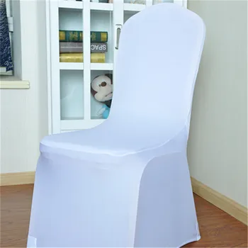 

2020High quality White wedding Lycra Chair Covers For Events Party Hotel Decoration Stretch Elastic Large Spandex chair Cover