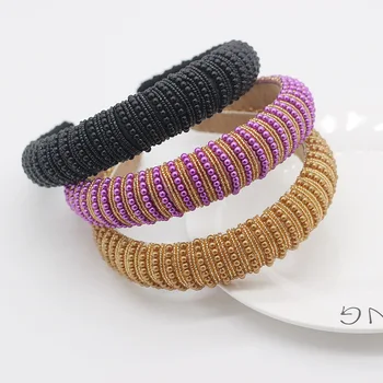 

New Style Fashion Multi-color Versatile Korean-style Elegant Bead Weaving Hair Bands Street Snap Catwalks Gift Hair Accessories