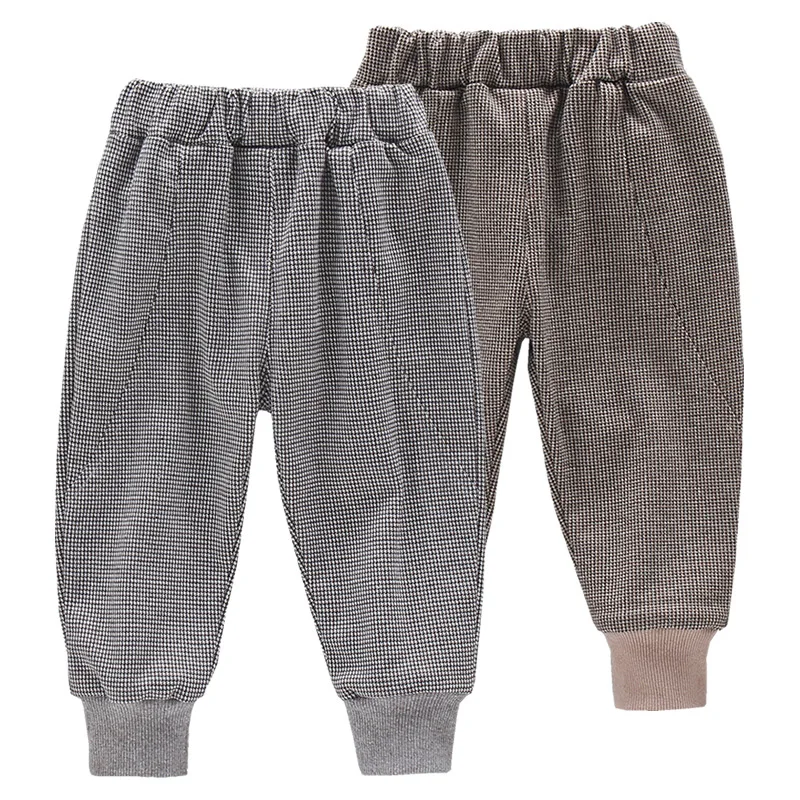 Childrenswear Children Winter Style Pants BOY'S New Style Casual Houndstooth Plaid Pants Spring And Autumn Skinny Slacks