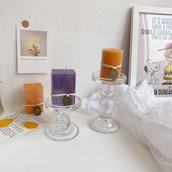 

Glass Candle Holder Home Decorations Glass Candlestick Wedding Candelabra Tealight Holder