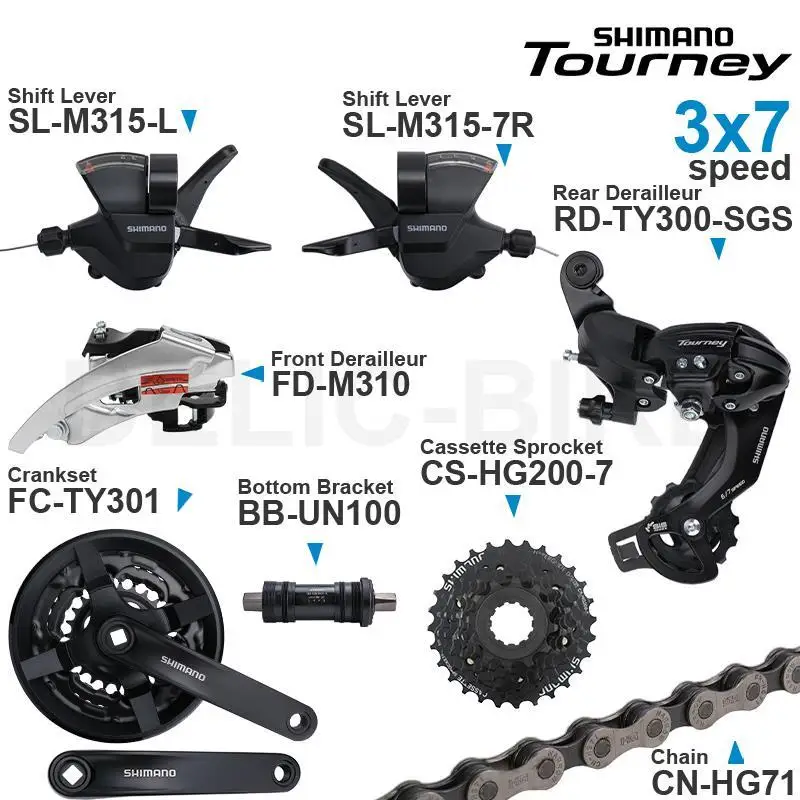 SHIMANO 自転車パーツ SHIMANO ALTUS Acera 3x7 Speed Groupset include M315 Shifter M310