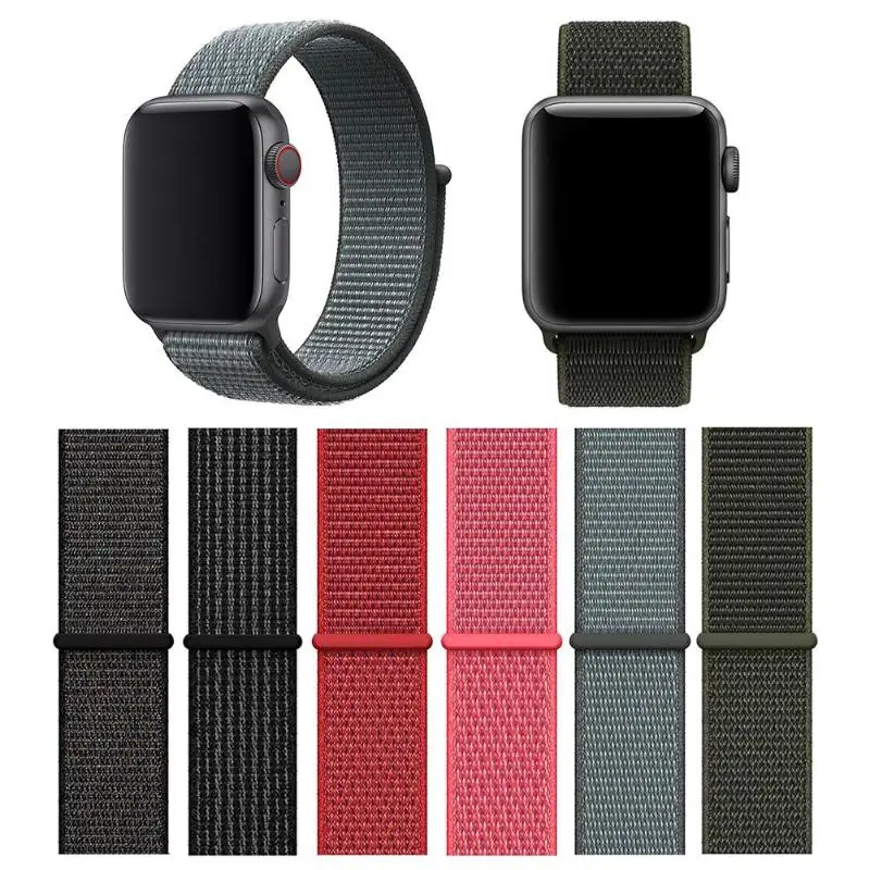 

44mm/42mm /40mm/38mm Universal Nylon Loop Strap Wristband Replacement for Apple Watch 4/5 for Apple Watch Accessories