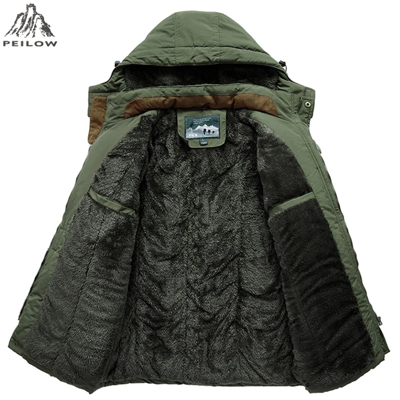 Мужская зимняя парка с капюшоном из плотного меха размера плюс 5XL 6XL теплая