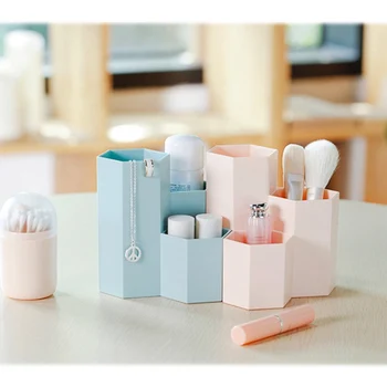 

Plastic Desk Organizer Desktop Office Pen Pencil Holder Makeup Storage Tray Makeup Brush Container Students school stationary
