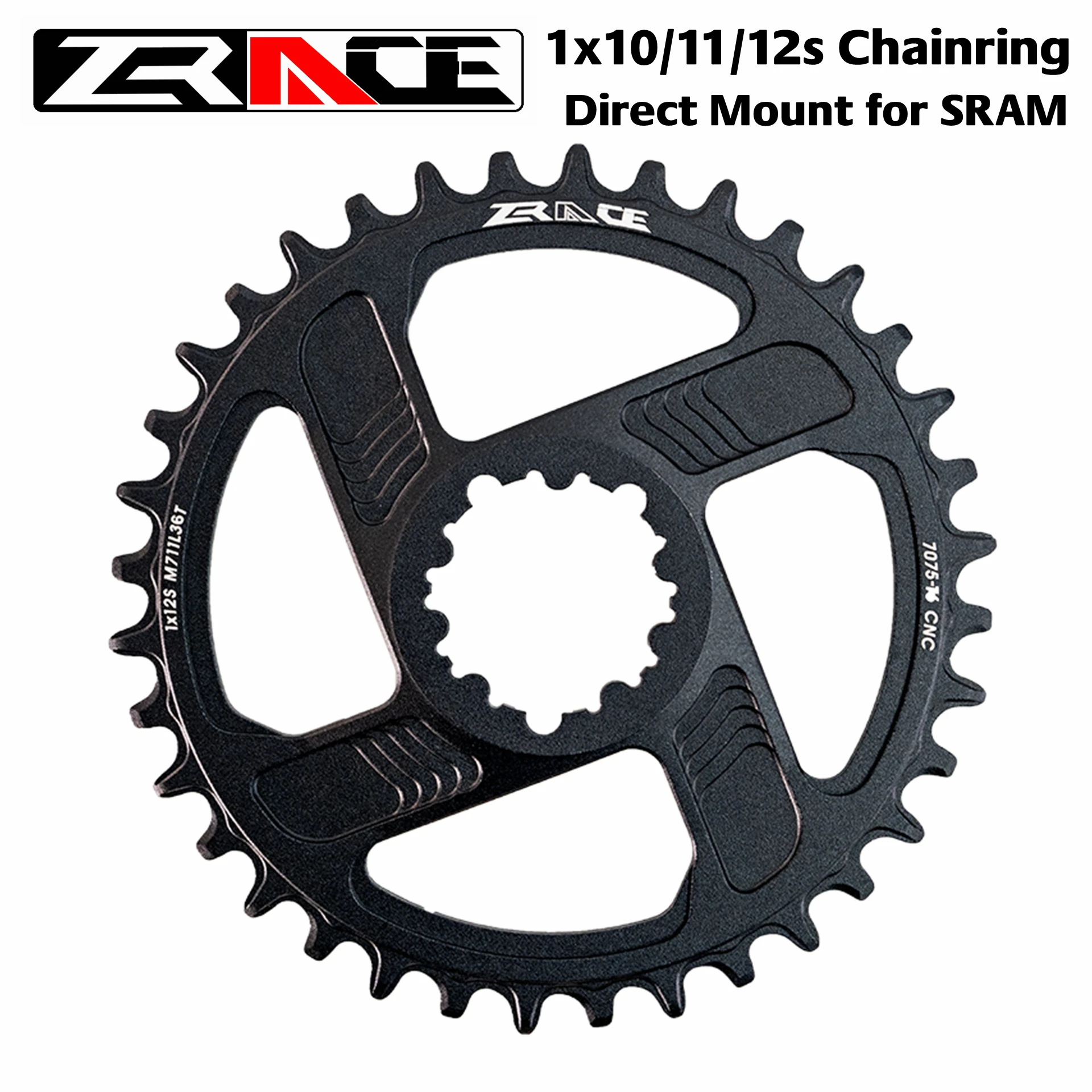 ZRACE 1x10 s/11 s/12 s Chainring, 7075AL Vickers-твердость 21, смещение 6 мм, узкий широкий MTB Chainwheel, S-RAM Кривошип с прямым креплением