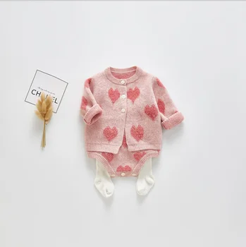 

Newborn Baby Girls Boys Knitted Romper Baby Clothes Cotton Woolen Baby Rompers Ruffle Infant Baby Boys Jumpsuit