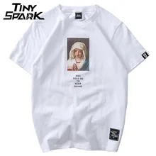 Летние мужские футболки с принтом Девы Марии, Повседневная футболка с коротким рукавом, хлопковые топы в стиле хип-хоп, модная уличная футболка, Новинка