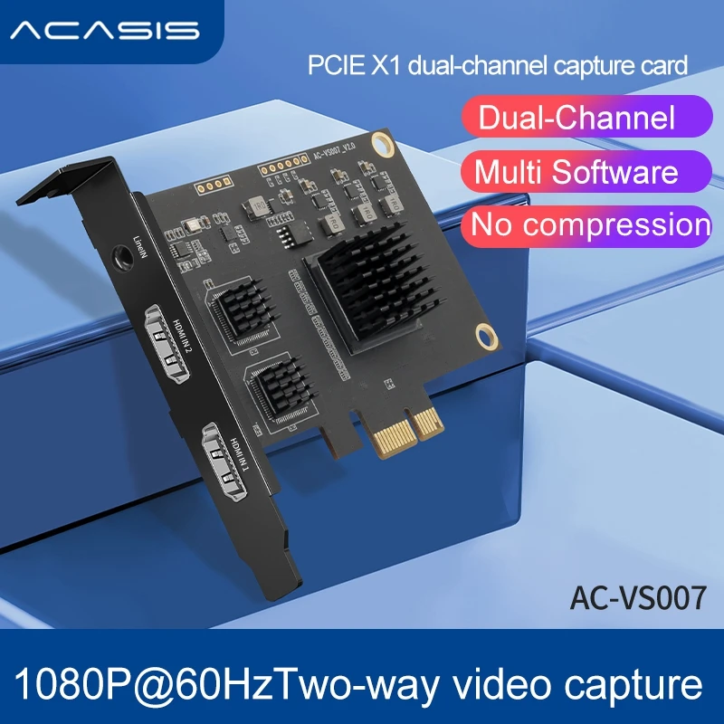 Acasis Dual Channel HDMI compatible Broadcast PCI Express HD Video