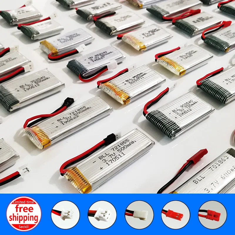 

Free Shipping 1S 3.7V JST/XH2.54/PH2.0/SH1.25/XH4.0 plug Battery for RC Drone
