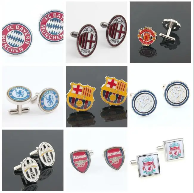 

WholeSale 10Pairs Football Soccer CUFFLINKS BAR NOVELTY MENS GIFT Cuff Link + Tie Bin Copper Brass High Quality