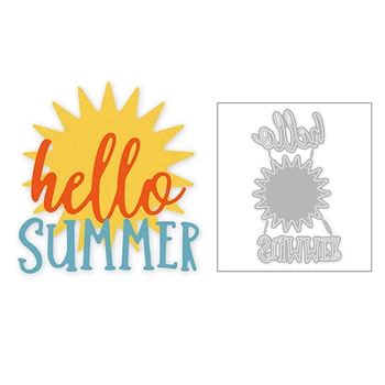 

2020 Hot New Sun Letter Word Hello Summer Circle Gear Metal Cutting Dies Foil and Scrapbooking For Card Making Crafts no stamps