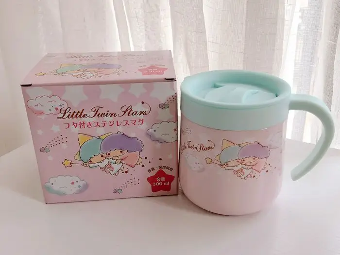300 мл Термос с рисунком из мультфильма My Melody Little, две звезды, Cinnamoroll, пудинг, собачка, милая портативная вакуумная фляжка из нержавеющей стали, чайная кружка - Цвет: C