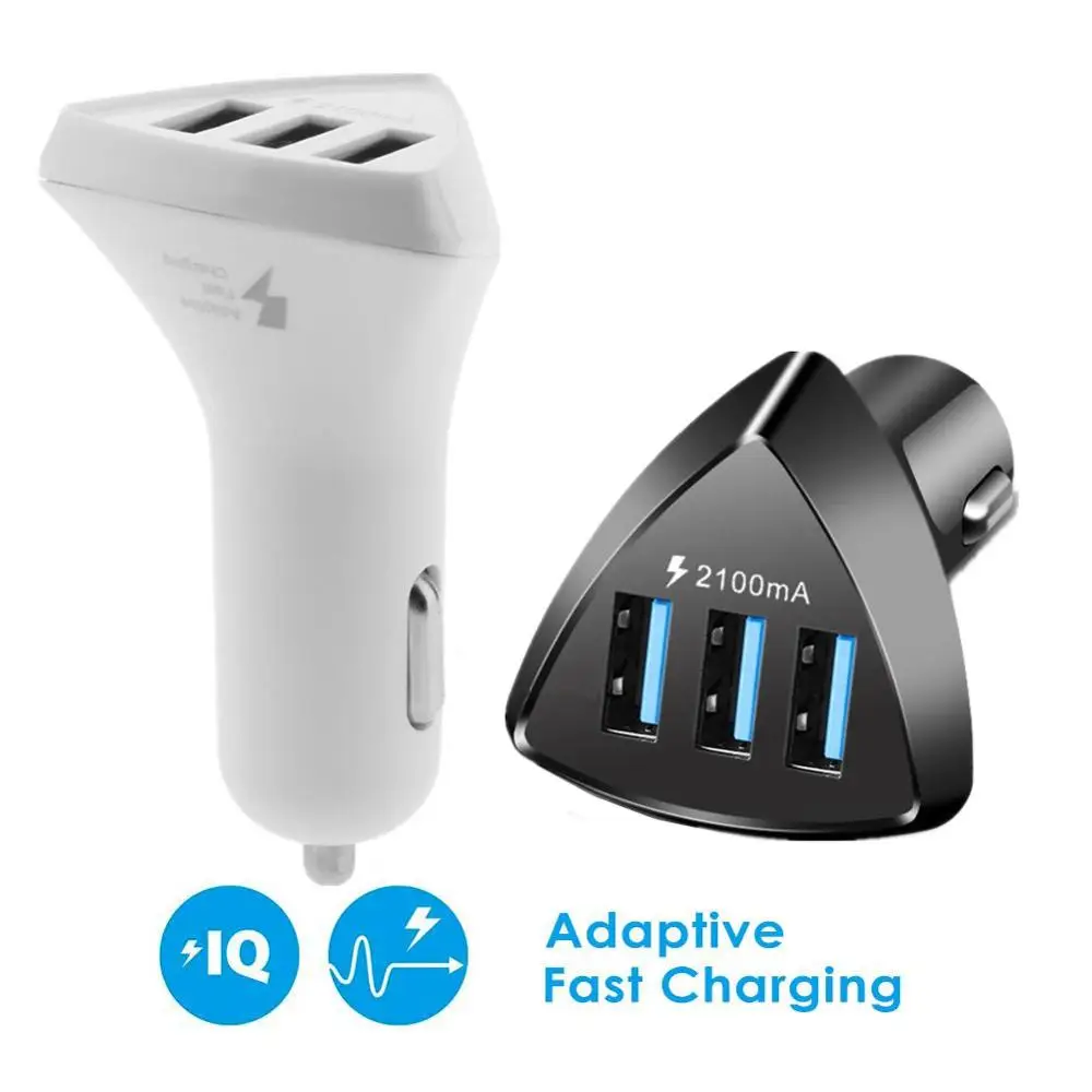 Быстрая зарядка 3 порта USB автомобильное зарядное устройство 5 В/3 1 А быстрая