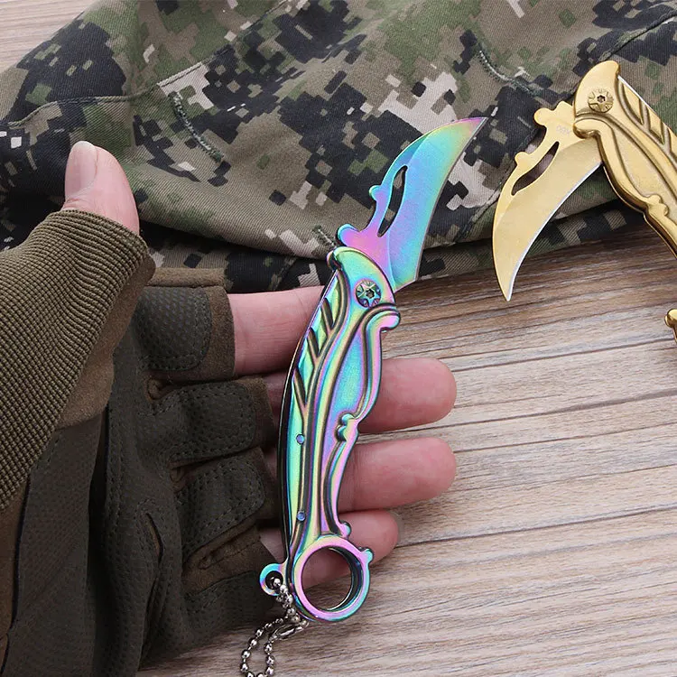 Складной нож Karambit CS GO, ножи для выживания, охотничьи Тактические карманные ножи, стальные ручки для кемпинга, ручные инструменты