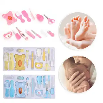 

Baby Nail Clipper Nail File Tweezers Thermometer Brush Comb Infant Care Tool Set Nail Art Manicure Kit