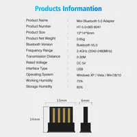 Adaptery USB Bluetooth BT 5.0 USB bezprzewodowy komputer Adapter odbiornik Audio nadajnik Dongles Laptop słuchawka BLE Mini nadawca 5