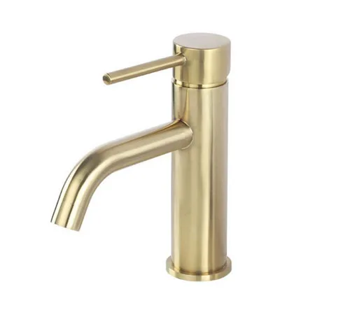basin faucet A Кран для раковины из нержавеющей стали для ванной комнаты, смеситель для холодной и горячей воды, кран для раковины с одной ручкой на бортике, матовый золотой кран - Цвет: basin faucet A