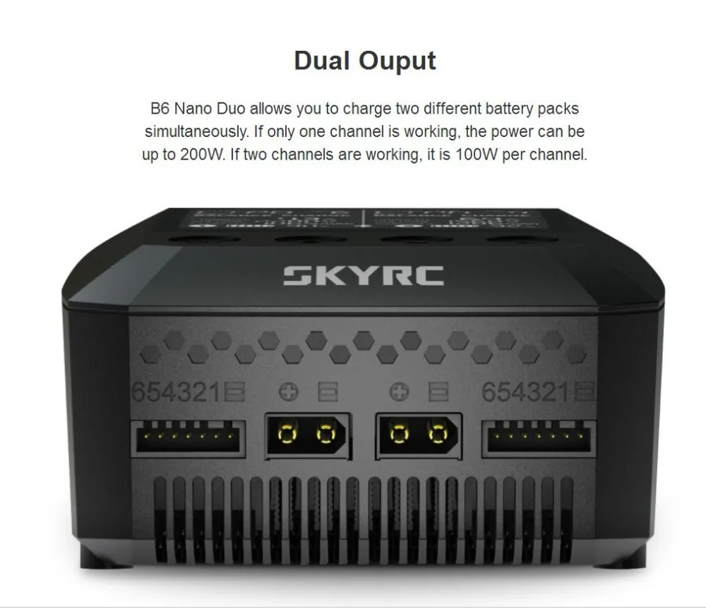SKYRC B6 Nano Dual 2X100 Вт 15A AC Bluetooth Смарт зарядное устройство Dis зарядное устройство Поддержка Sky зарядное устройство приложение