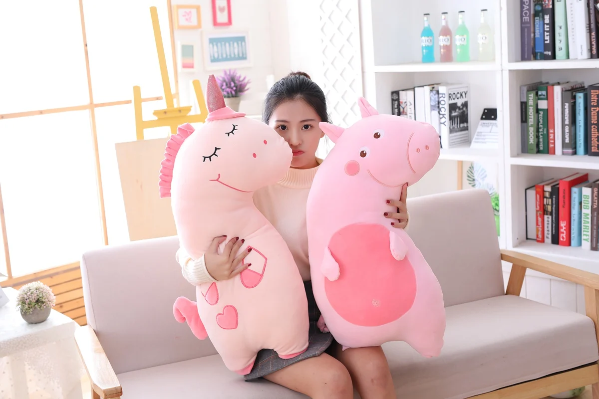 Плюшевые мягкие игрушки Kawaii животное Розовая Свинья вниз хлопок Игрушка Дети Девочки большая подушка игрушки для детей рождественские подарки