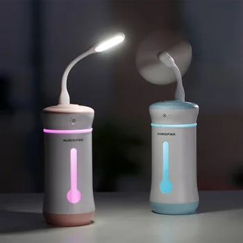 

Creative 300ml 3 in 1 Air Humidifier with Mist Fan&Led Night Light Ultrasonic Essential Oil Diffuser for Home Office Car baby