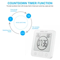 LCD Screen Waterproof Digital Bathroom Wall Clock Temperature Humidity Countdown Time Function Wash Shower Hanging Clocks