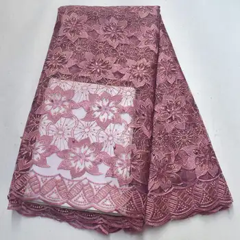 

Newest African Tulle Lace Fabrics With Stones Embroidery Net Lace African French Lace High Quality With Beads Wedding S5487