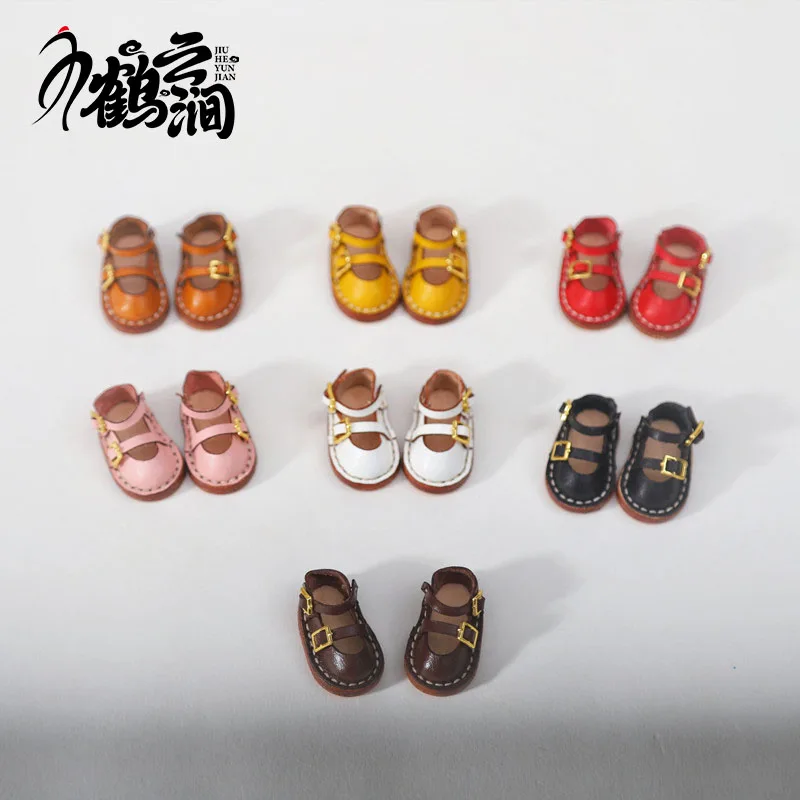 Mini Leather Shoes 1/6 1/8 1/12 OB11 Blyths Ob22 Ob24 Doll Shoes Double Shoes Shoes Toy Accessories 3.0 * 1.8cm
