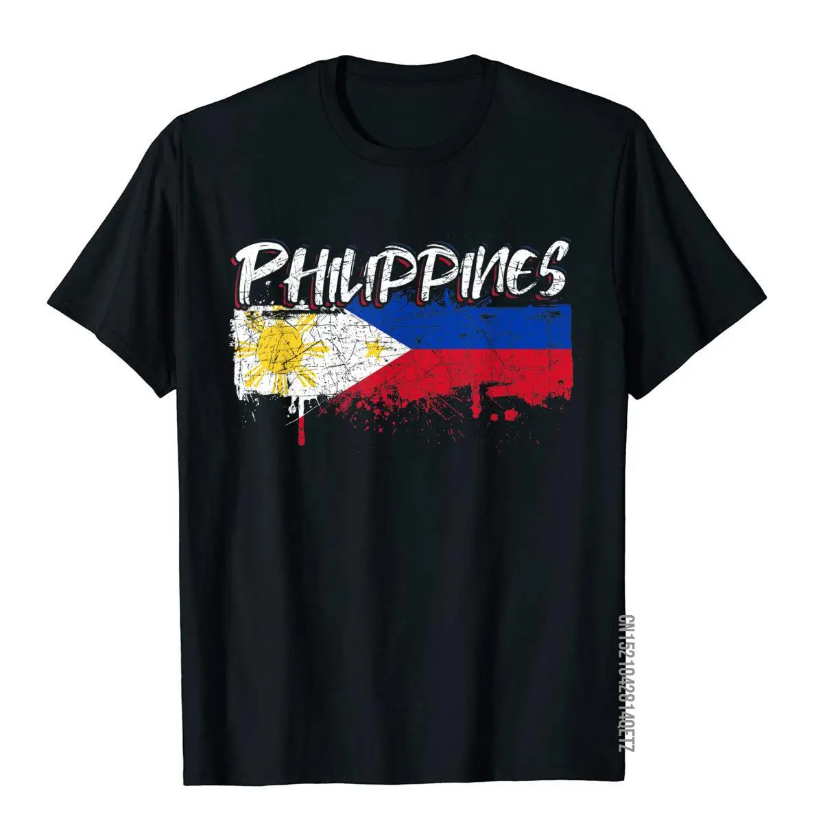 Filipino Flag Philippines T-Shirt__B8525black